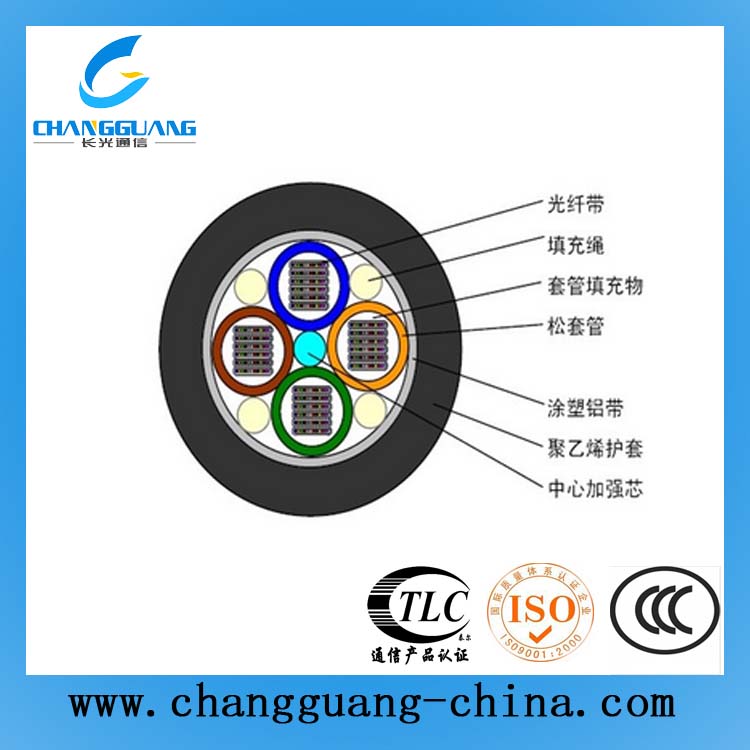 松套層絞式非鎧裝光纖帶光纜(GYDTA)